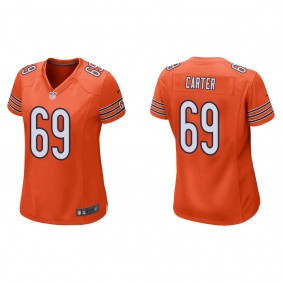 Women's Chicago Bears Ja'Tyre Carter Orange 2022 NFL Draft Alternate Game Jersey