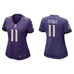 Women's Baltimore Ravens Jordan Stout Purple 2022 NFL Draft Game Jersey