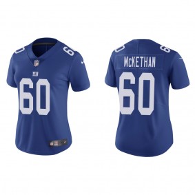 Women's New York Giants Marcus McKethan Royal 2022 NFL Draft Vapor Limited Jersey