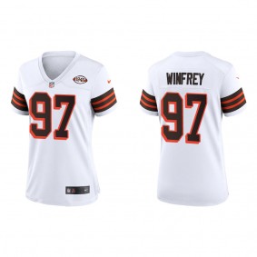 Women's Cleveland Browns Perrion Winfrey White 2022 NFL Draft 1946 Collection Game Jersey