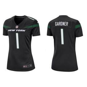 Women's New York Jets Sauce Gardner Black 2022 NFL Draft Game Jersey