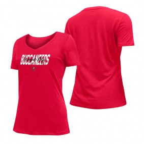 Women's Tampa Bay Buccaneers New Era Red 2022 NFL Draft V-Neck T-Shirt