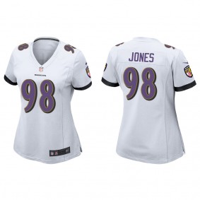 Women's Baltimore Ravens Travis Jones White 2022 NFL Draft Game Jersey
