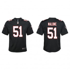 Youth Atlanta Falcons DeAngelo Malone Black 2022 NFL Draft Throwback Game Jersey
