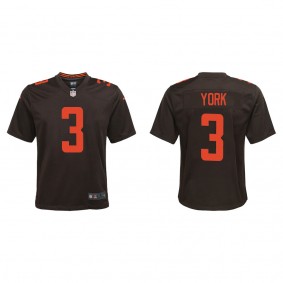 Youth Cleveland Browns Cade York Brown 2022 NFL Draft Alternate Game Jersey