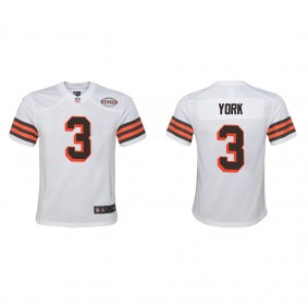 Youth Cleveland Browns Cade York White 2022 NFL Draft 1946 Collection Game Jersey