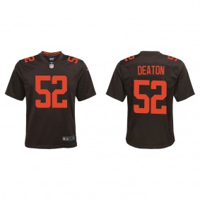 Youth Cleveland Browns Dawson Deaton Brown 2022 NFL Draft Alternate Game Jersey
