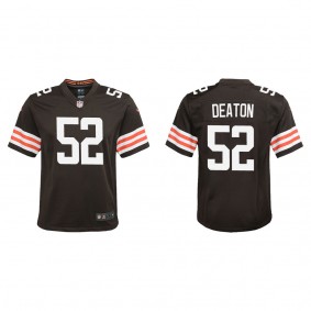Youth Cleveland Browns Dawson Deaton Brown 2022 NFL Draft Game Jersey