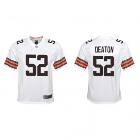Youth Cleveland Browns Dawson Deaton White 2022 NFL Draft Game Jersey