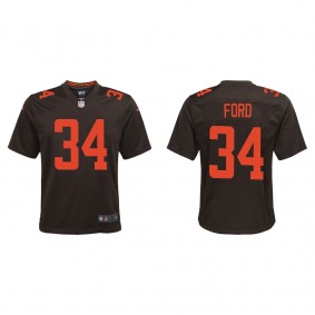 Youth Cleveland Browns Jerome Ford Brown 2022 NFL Draft Alternate Game Jersey