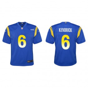 Youth Los Angeles Rams Derion Kendrick Royal 2022 NFL Draft Game Jersey