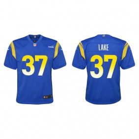 Youth Los Angeles Rams Quentin Lake Royal 2022 NFL Draft Game Jersey