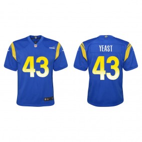 Youth Los Angeles Rams Russ Yeast Royal 2022 NFL Draft Game Jersey