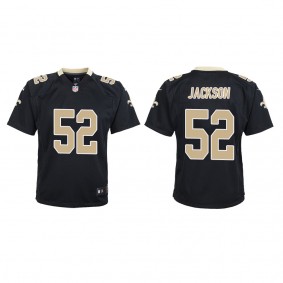 Youth New Orleans Saints D'Marco Jackson Black 2022 NFL Draft Game Jersey