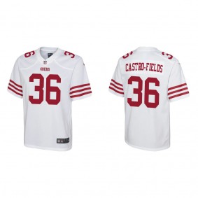 Youth San Francisco 49ers Tariq Castro-Fields White 2022 NFL Draft Game Jersey