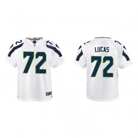 Youth Seattle Seahawks Abraham Lucas White 2022 NFL Draft Game Jersey