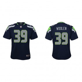 Youth Seattle Seahawks Tariq Woolen College Navy 2022 NFL Draft Game Jersey