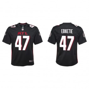 Youth Atlanta Falcons Arnold Ebiketie Black 2022 NFL Draft Game Jersey