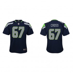 Youth Seattle Seahawks Charles Cross College Navy 2022 NFL Draft Game Jersey
