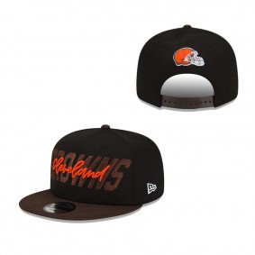Youth Cleveland Browns New Era Black Brown 2022 NFL Draft 9FIFTY Snapback Cap