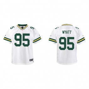 Youth Green Bay Packers Devonte Wyatt White 2022 NFL Draft Game Jersey