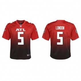 Youth Atlanta Falcons Drake London Red 2022 NFL Draft Alternate Game Jersey