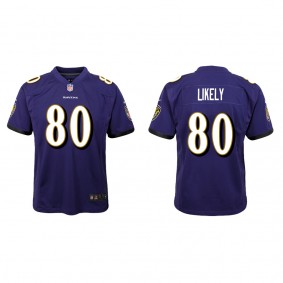 Youth Baltimore Ravens Isaiah Likely Purple 2022 NFL Draft Game Jersey