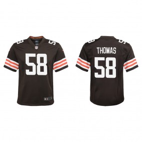Youth Cleveland Browns Isaiah Thomas Brown 2022 NFL Draft Game Jersey