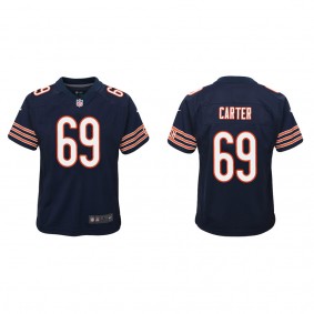 Youth Chicago Bears Ja'Tyre Carter Navy 2022 NFL Draft Game Jersey