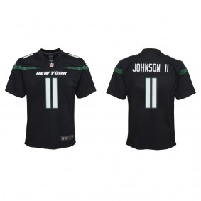 Youth New York Jets Jermaine Johnson II Black 2022 NFL Draft Game Jersey
