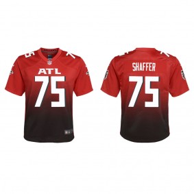 Youth Atlanta Falcons Justin Shaffer Red 2022 NFL Draft Alternate Game Jersey