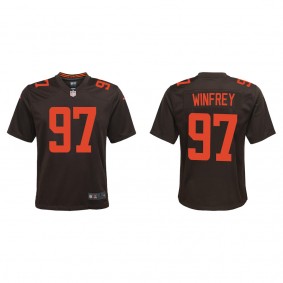 Youth Cleveland Browns Perrion Winfrey Brown 2022 NFL Draft Alternate Game Jersey