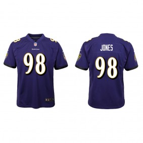 Youth Baltimore Ravens Travis Jones Purple 2022 NFL Draft Game Jersey