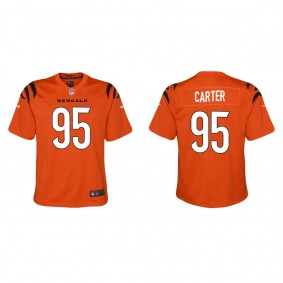 Youth Cincinnati Bengals Zachary Carter Orange 2022 NFL Draft Game Jersey